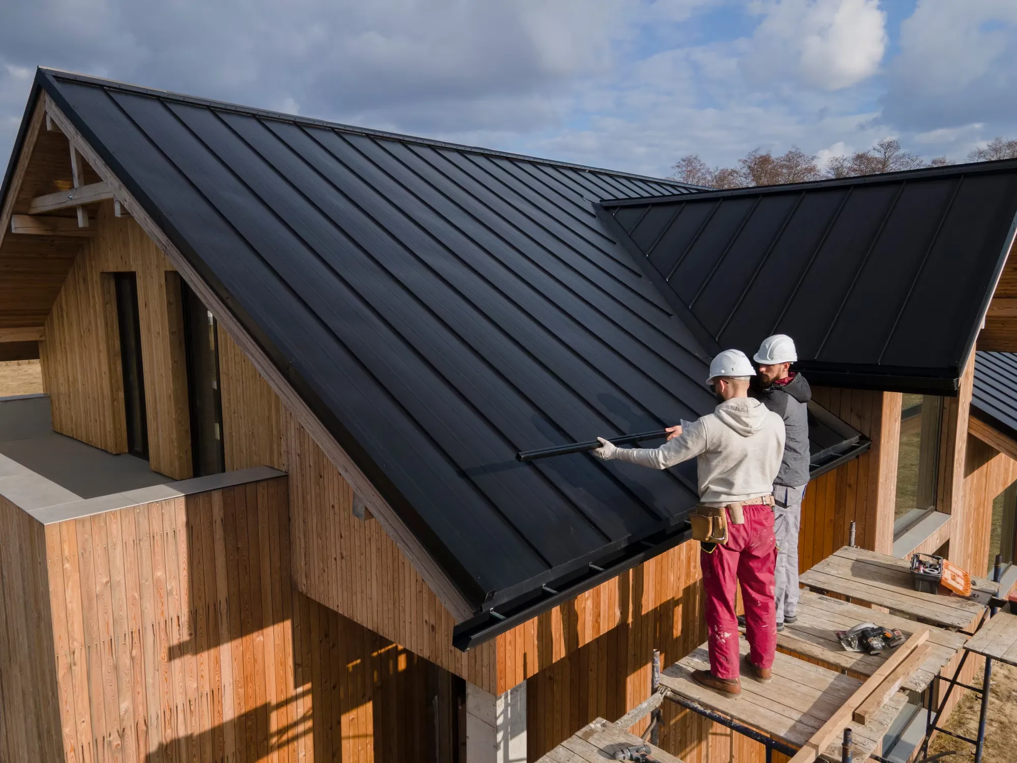 Roofer on job site
